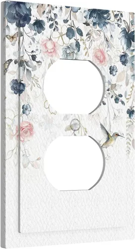 Vista 175 de Decorative Outlet Covers Blue Background White Cat Daisy Floral 2-Gang 1-Gang Wall Plate Single Toggle/Rocker Farmhouse Style Light Switch Covers