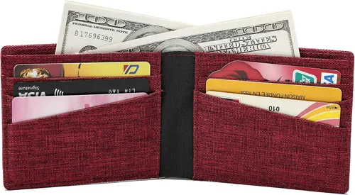 Vista 3 de Cartera de tela minimalista con bloqueo RFID, Minimalista