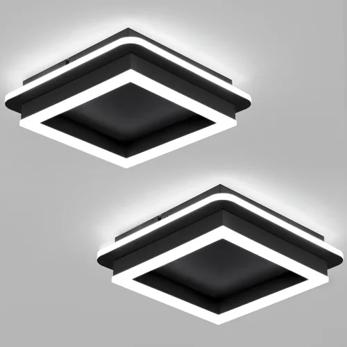 Vista 20 de CANEOE Luz de Pasillo Cuadrada de 24W, Moderna Luz de Techo LED de Montaje al Ras, Luces de Acrílico Blanco Cerca del Techo para Dormitorio Comedor