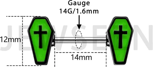 Vista 6 de Jewseen Piercing de pezón para pezón para pezón 049oz para mujer piercing para el cuerpo para Halloween