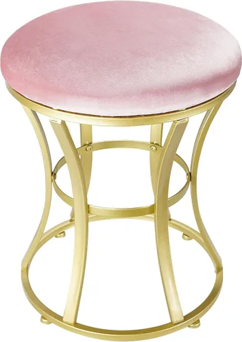Vista 13 de Taburete de tocador pequeño, taburetes de maquillaje para escritorio de tocador, silla de tocador de baño, taburete metálico para sala de estar