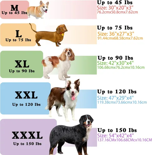Vista 5 de Colchonetas de Cama para Perros Medianos - Cama Ortopédica para Perros con Espuma Gruesa tipo Huevo para Jaula, Funda Extraíble Lavable, Base Negro