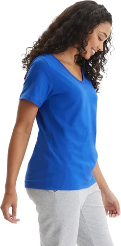 Vista 3 de Hanes Pack de camisetas con cuello en V Nano de algodón premium para mujer, 3XL