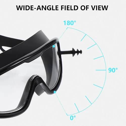 Vista 7 de Adult Waterproof Anti-fog Silicone Swimming Goggles, Black High-definition Swim Glasses for Swimming Training and Water Sports