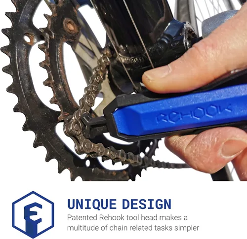 Vista 5 de Rehook PLUS - Multiherramienta ligera para ciclistas. Incluye palancas de neumáticos, llaves de radios, herramienta de cadena, llave, hexagonal