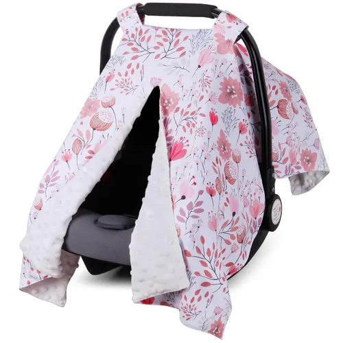 Vista 17 de Funda para Asiento de Coche Rquite para Bebé, Fundas para Asiento de Coche para Niño, Funda para Asiento de Coche de Invierno de Minky, Dosel