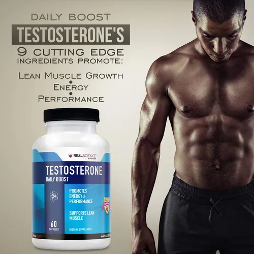 Vista 2 de Real Science Nutrition Daily Boost - Potenciador de testosterona para hombres, suplemento más fuerte para el crecimiento muscular, culturismo
