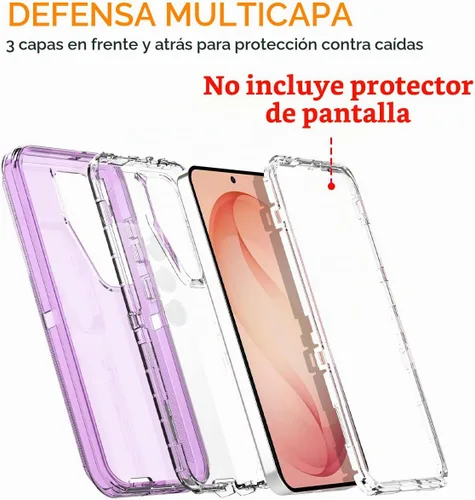 Vista 2 de AICase Funda transparente 3 en 1 para Samsung Galaxy S26, resistente protección contra caídas, cuerpo completo, a prueba de golpes, a prueba