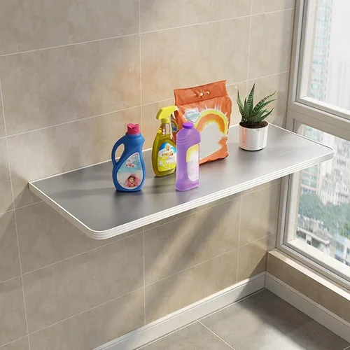Vista 6 de Mesa de pared plegable para cocina, mesas de trabajo plegables, mesa de comedor compacta para espacios pequeños, mesa de bar para desayuno, estación