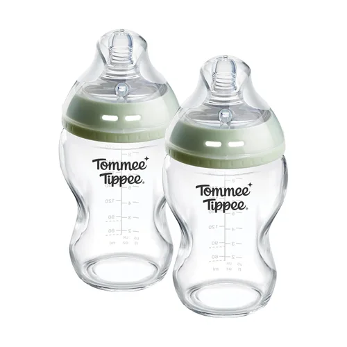 Vista 12 de Tommee Tippee Closer to Nature - Biberón de cristal, 5 onzas, transparente