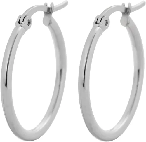 Vista 13 de Edforce - Aretes de acero inoxidable tipo argolla (20-60 mm de diámetro)