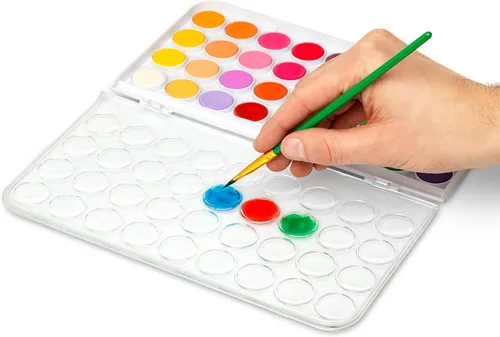 Vista 4 de Norberg & Linden - Juego de pintura de acuarela, 36 pinturas de primera calidad, block de 12 hojas, 6 pinceles, suministros de pintura con paleta