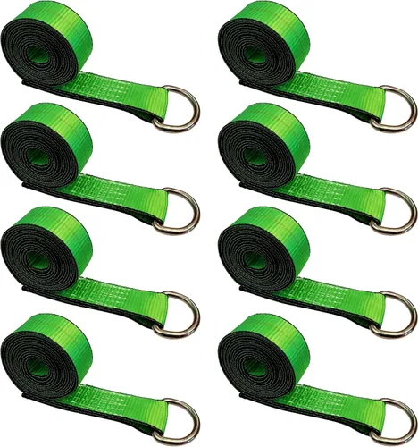 Vista 39 de Mega Cargo Control 1 paquete de correas de lazo de anillo D, amarres de remolque negros de 2 pulgadas para ensamblajes de elevación de ruedas