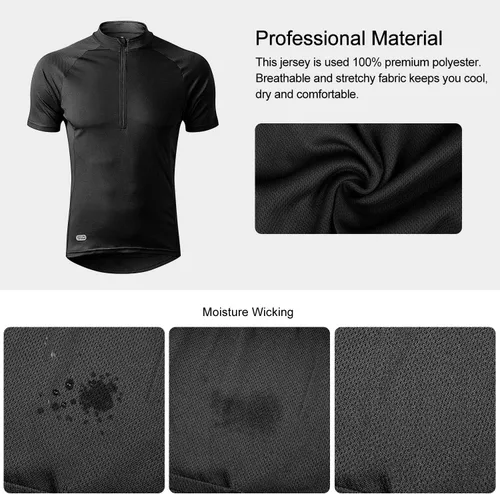 Vista 6 de INBIKE Maillots de ciclismo para hombre que absorbe la humedad, manga corta, secado rápido, camiseta de ciclismo de manga larga transpirable