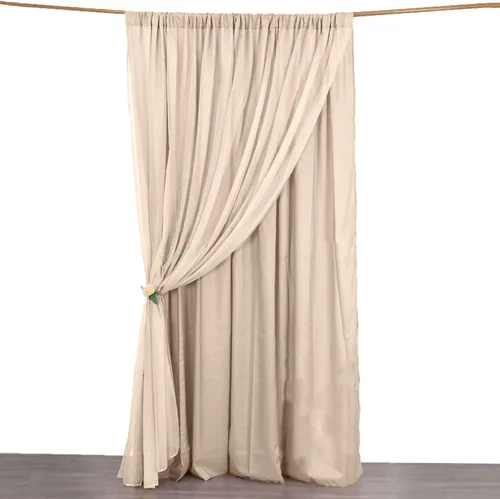 Vista 13 de Efavormart - Telón de fondo de gasa de poliéster de doble capa marfil de 20ftx10ft con bolsillos para barra Efavormart