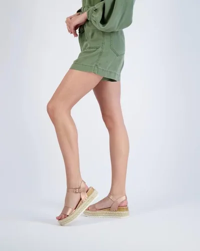 Vista 3 de CUSHIONAIRE Melissa - Sandalias de cuña tipo alpargata para mujer