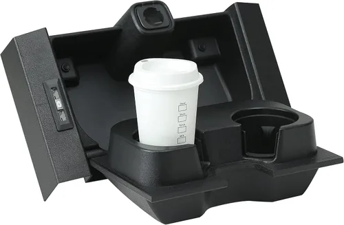 Vista 4 de Asiento central de banco dividido Portavasos delantero compatible con Ford F150 2015-2017 Reemplazo # FL3Z1813562AT FL3Z-1813562-AT (delantero)