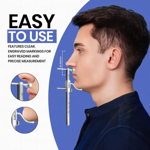 Vista 4 de MEDSPO Medidor de ortodoncia dental profesional Localizador ajustable móvil de altura del soporte Medición de posicionamiento Instrumentos
