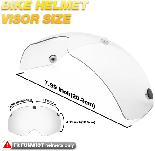 Vista 7 de Gafas de bicicleta magnéticas con casco, viseras solares extraíbles/desmontables para casco de bicicleta para ciclismo (Cristal)