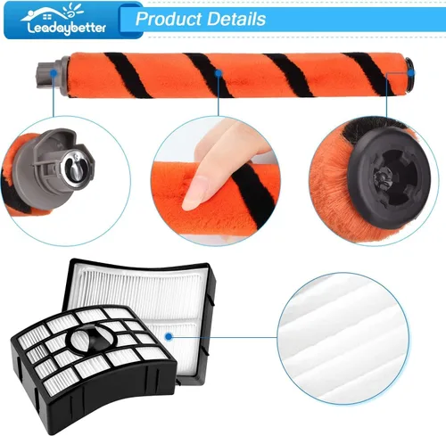 Vista 4 de Leadaybetter Filtro de repuesto para Shark APEX DuoClean Lift-Away AX950 AX951 AZ1002 AZ1000 AZ1000W, 1 filtro negro, 2 filtros de espuma y fieltro