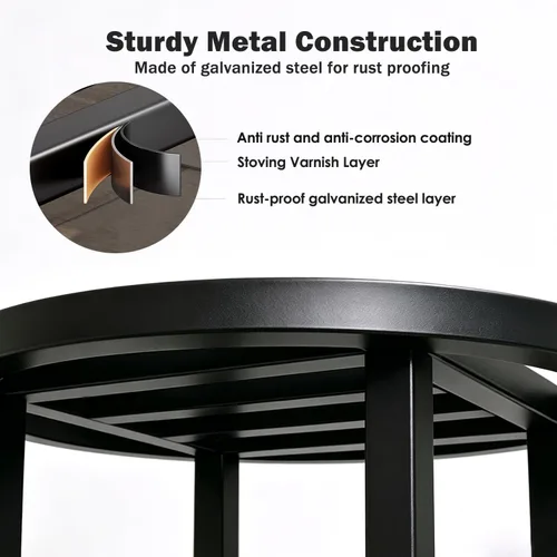 Vista 5 de Soporte para plantas para interiores y exteriores, soporte de metal de 13 pulgadas de alto, soportes de pedestal de hierro forjado resistentes