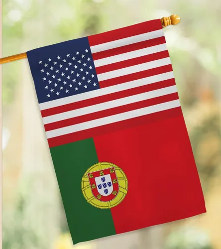 Vista 12 de Cartel de bandera de la amistad de Portugal, Estados Unidos, arte de pared, postes de bandera para exteriores de casa, decoración al aire libre