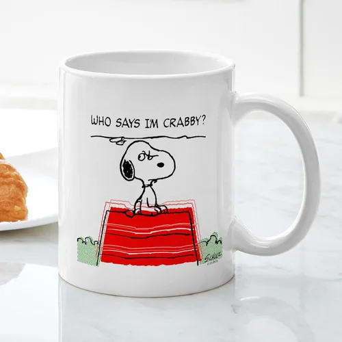 Vista 5 de CafePress Crabby Snoopy - Taza de café de cerámica (11 oz)