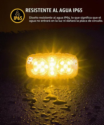Vista 5 de Partsam 4 piezas de mejora de luces de marcador de doble diana ámbar con 16 LED, con reflector y copa, luces de posición laterales con conectores
