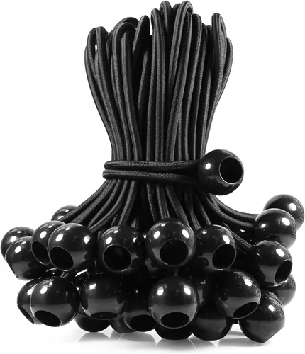 Vista 3 de Cordones elásticos de bola pequeños de 4 pulgadas con bolas de 0.8 pulgadas, 50