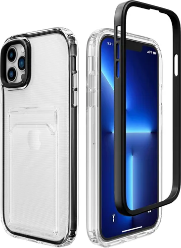 Vista 9 de ZCDAYE Funda para iPhone 13, iPhone 13 (6.1 pulgadas) con tarjetero y funda transparente de TPU suave a prueba de golpes para iPhone 13