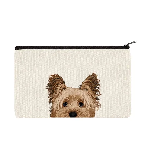 Vista 10 de WIRESTER Bolsa de maquillaje de lona con cremallera, bolsa de cosméticos, estuche organizador para mujeres y niñas, bolsa de cosméticos de viaje