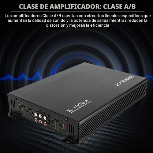 Vista 2 de YaeCCC Amplificador de 4 canales de 2000 W Amplificadores de coche de audio para coche Amplificadores de subwoofer