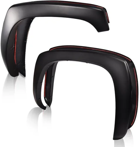 Vista 22 de CROSSDESIGN 4 guardabarros con canards delanteros compatibles con Chevy Camaro ZL1 2010-2015 MB estilo negro
