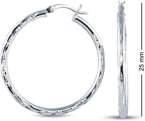 Vista 4 de Charmsy Silver Juego de 2 pares de aros clásicos italianos para mujer