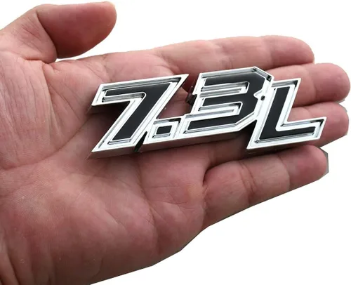 Vista 2 de 2 unidades nuevas de emblemas 3D de 7.3L Powerstroke Turbo Diesel para placa de nombre lateral (cromados)