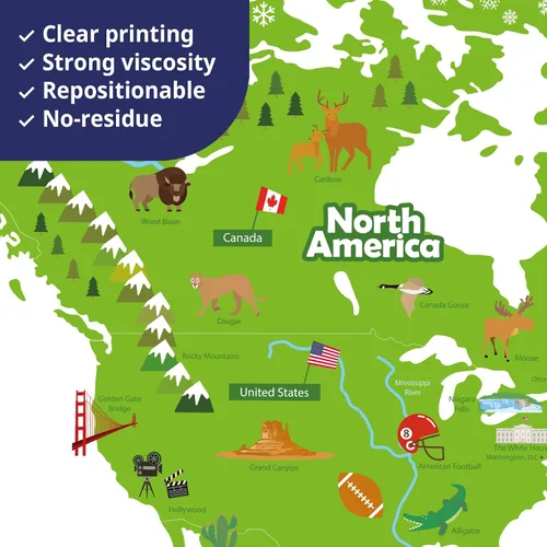 Vista 7 de Decowall - Calcomanías coloridas con mapa del mundo, removibles, se pelan y pegan, ideal para recámaras de niños, salas