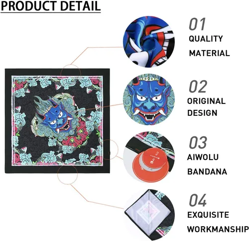 Vista 9 de Bandana para hombre Pañuelo para la cabeza con estampado multiusos que absorbe la humedad