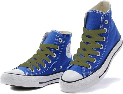 Vista 6 de 2 pares de cordones de repuesto, planos de 5/16 pulgadas para tenis de Converse Verde militar