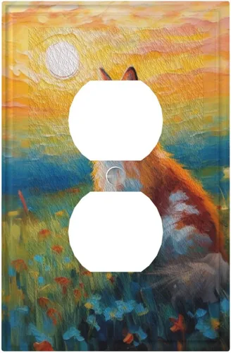 Vista 64 de Cubiertas de Interruptor de Luz Artísticas Decorativas Boho Figura Abstracta Interruptor de Pared Único Placa de Interruptor Decorativo Placa