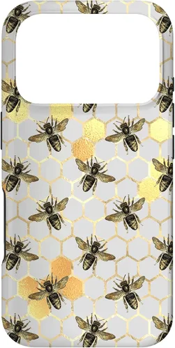 Vista 28 de iPhone 12 Pro Max Bumble Bee - Honeycomb Apicultor amarillo Abeja patrón caso