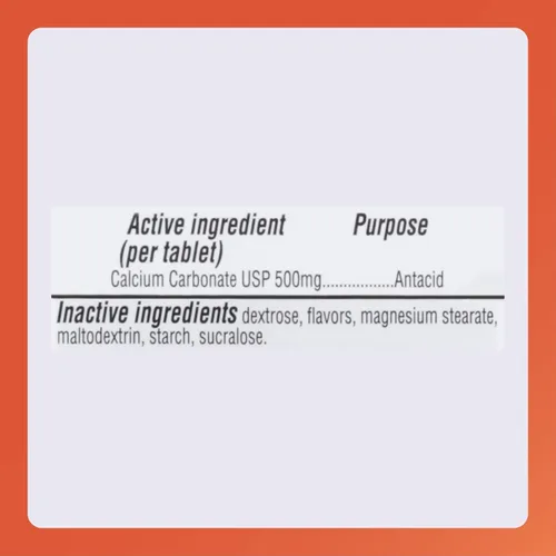 Vista 6 de Rugby - Tabletas masticables antiácidos de fuerza regular, hechas con 500 mg de carbonato de calcio, sabor a menta, 150