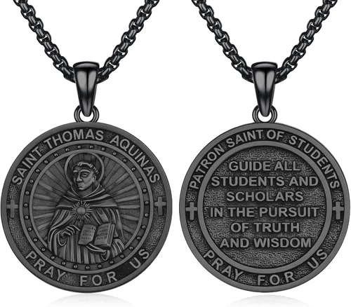 Vista 124 de 925 Sterling Silver Patron Saint Amulet Necklace for Men Women plateado