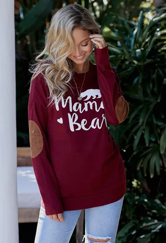 Vista 6 de Pink Queen - Blusa suelta de mujer con cuello redondo, camiseta de manga murciélago con parches