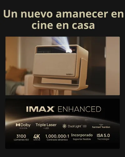Vista 3 de XGIMI Horizon S Max 2024 Nuevo proyector 4K, proyector portátil IMAX Enhanced, Dolby Vision, 3100 lúmenes ISO, 110% BT.2020, soporte flexible