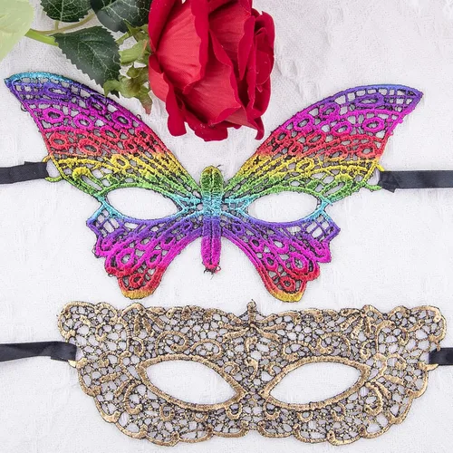 Vista 4 de SIQUK Máscaras venecianas de 42 piezas de máscaras de encaje para mujer