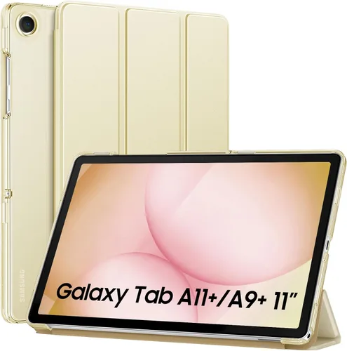 Vista 47 de MoKo Funda para Galaxy Tab A9+/A9 Plus de 11 pulgadas 2023, Funda Protectora Inteligente Delgada con Soporte y Carcasa Trasera Translúcida de PC