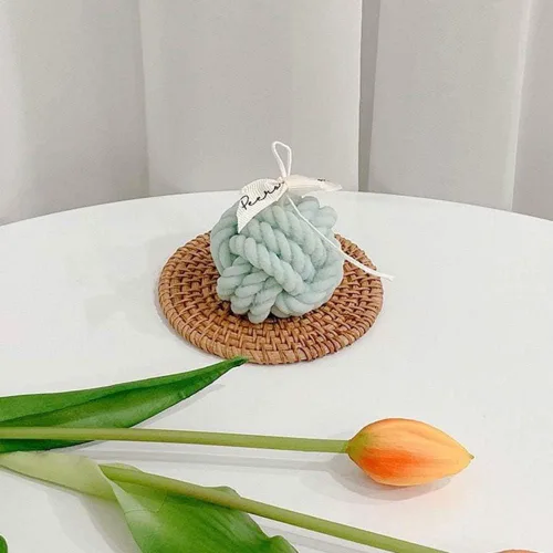 Vista 4 de Molde de silicona para vela en forma de bola de lana TOPYS - Molde 3D de cera de soja para jabón hecho a mano, diseño de bola de hilo, adornos