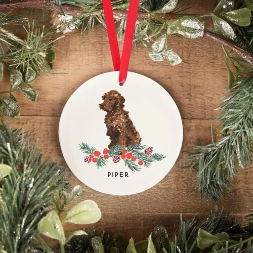 Vista 16 de Adorno personalizado para perro, adorno de Navidad personalizado Golden Retriever, regalos personalizados para amantes de las mascotas, regalos