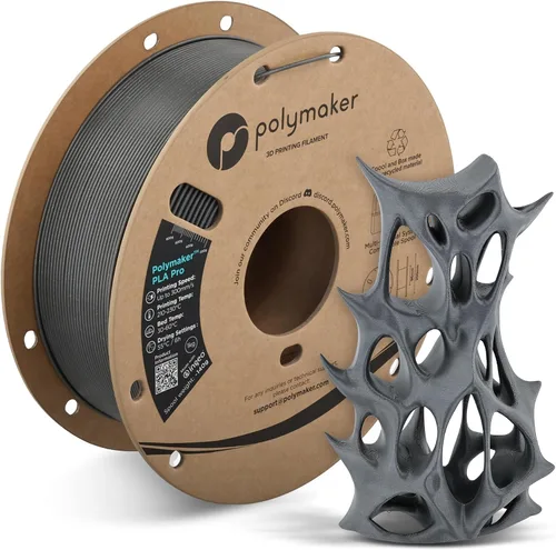 Vista 31 de Polymaker PLA Pro Filament 1.75mm 1KG Black, High-Impact Resistance Tough, High Speed Up to 300mm/s, Clean Surface, Low-Warp, Easy to Print on