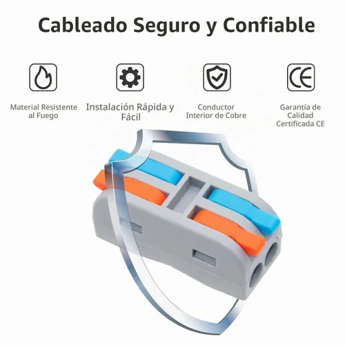 Vista 5 de 84 conectores de cable de palanca, 2 en 2 salidas rápidas y compactas, conector eléctrico para AWG24-12